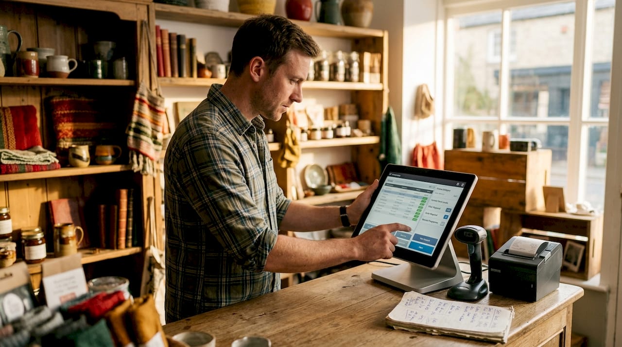 Retail manager using POS for inventory
