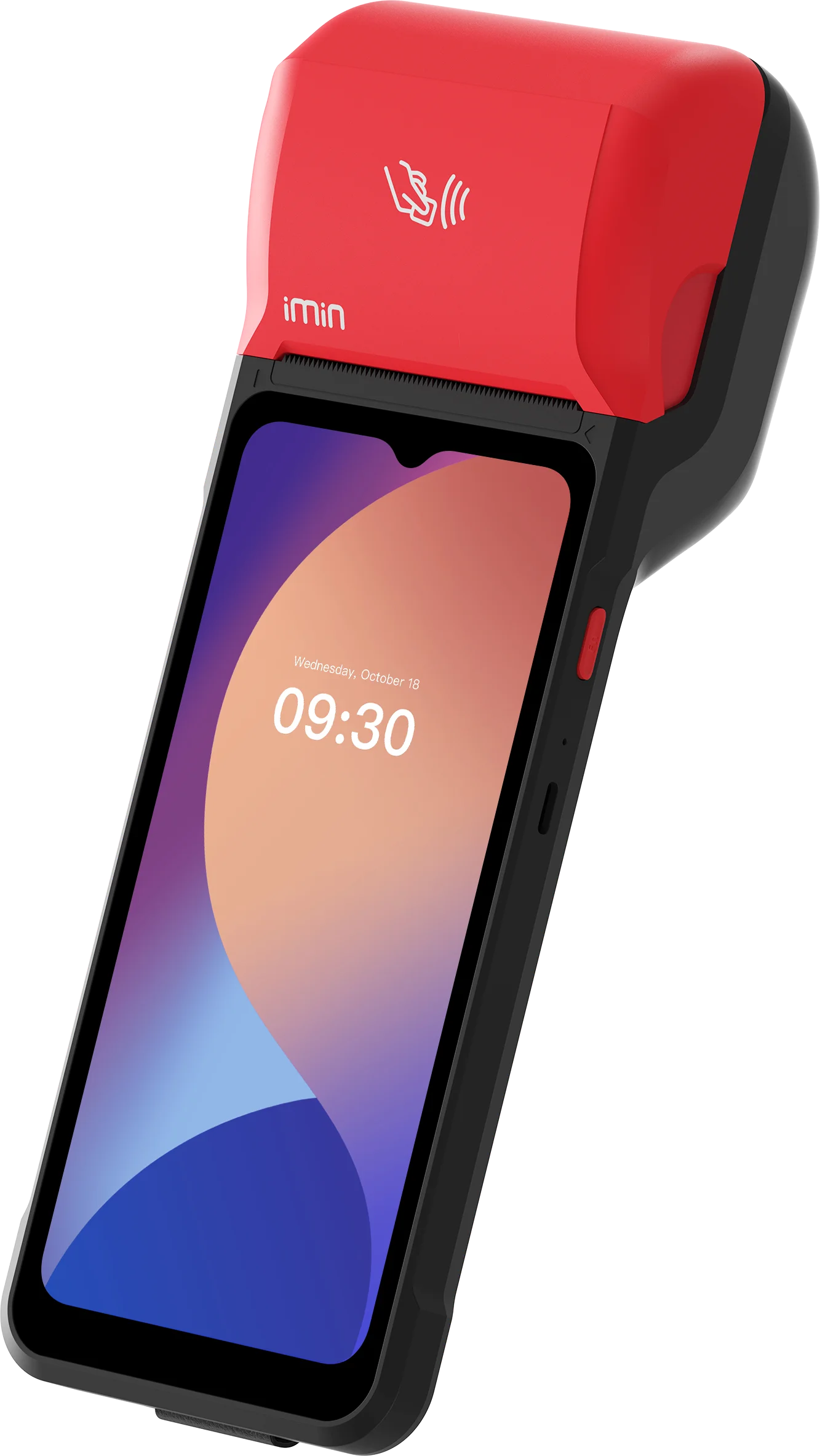IMIN SWIFT 2 ULTRA ANDROID 13 8-CORE, 2.2GHZ 6.5" 7.7V 3350MAH BATTERY 5MP REAR CAMERA LTE WIFI BT GNSS 58MM PRINTER 4GB+64GB RED NFC FINGERPRINT ZEBRA SCANNER HAND STRAP ESIM PSAM GMS