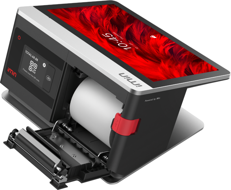 IMIN FALCON 1 ANDROID 11 10.1" SECONDARY 2.4" 8-CORE 2.0GHZ 0.3MP CAMERA 80MM PRINTER WIFI LTE BT GNSS NFC 4GB+32GB BLACK