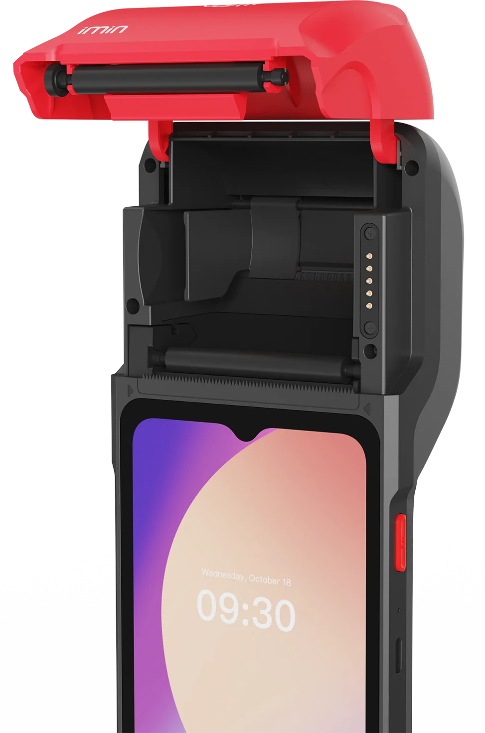 IMIN SWIFT 2 ULTRA ANDROID 13 8-CORE, 2.2GHZ 6.5" 7.7V 3350MAH BATTERY 5MP REAR CAMERA LTE WIFI BT GNSS 58MM PRINTER 4GB+64GB RED NFC FINGERPRINT ZEBRA SCANNER HAND STRAP ESIM PSAM GMS