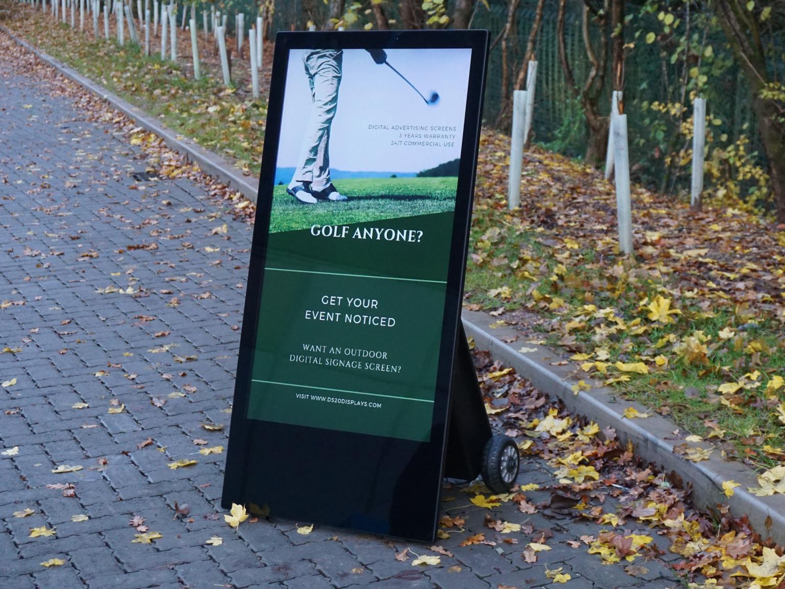 43" OUTDOOR DIGITAL ANDROID BATTERY A-BOARD BLACK - OAB43HD8-B