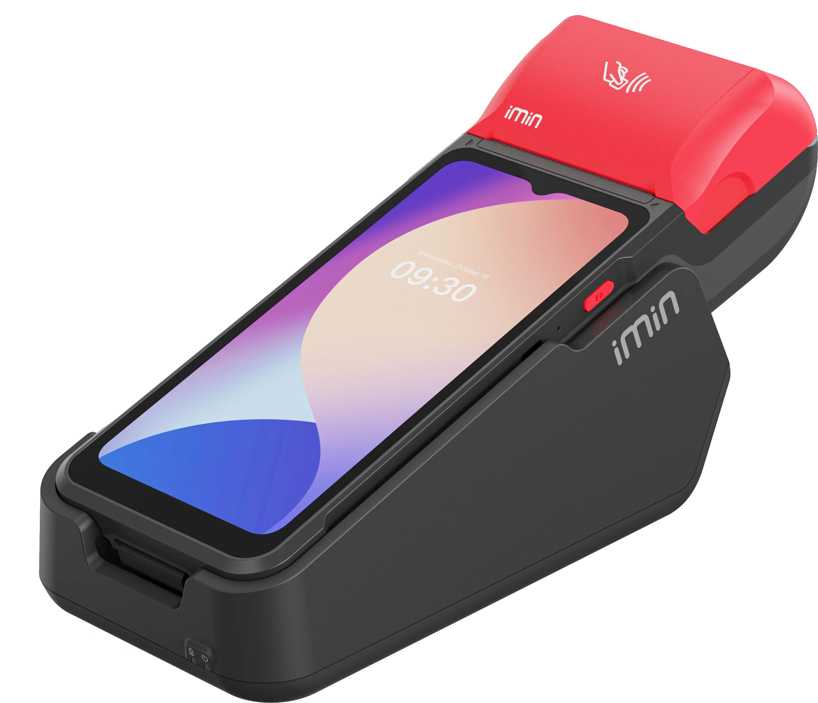IMIN  SWIFT 2 ULTRA  ANDROID 13  8-CORE, 2.2GHZ  6.5"  7.7V 3350MAH BATTERY  5MP REAR CAMERA  LTE  WIFI  BT  GNSS  58MM PRINTER  4GB+64GB  RED  NFC  FINGERPRINT  ZEBRA SCANNER  HAND STRAP  GMS