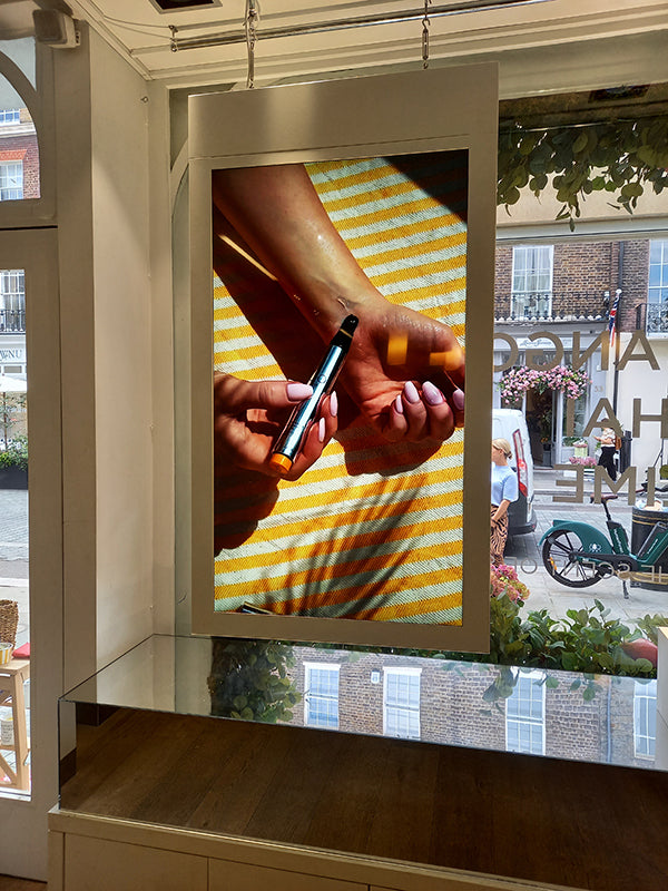 55" Hanging Double-Sided Window Display