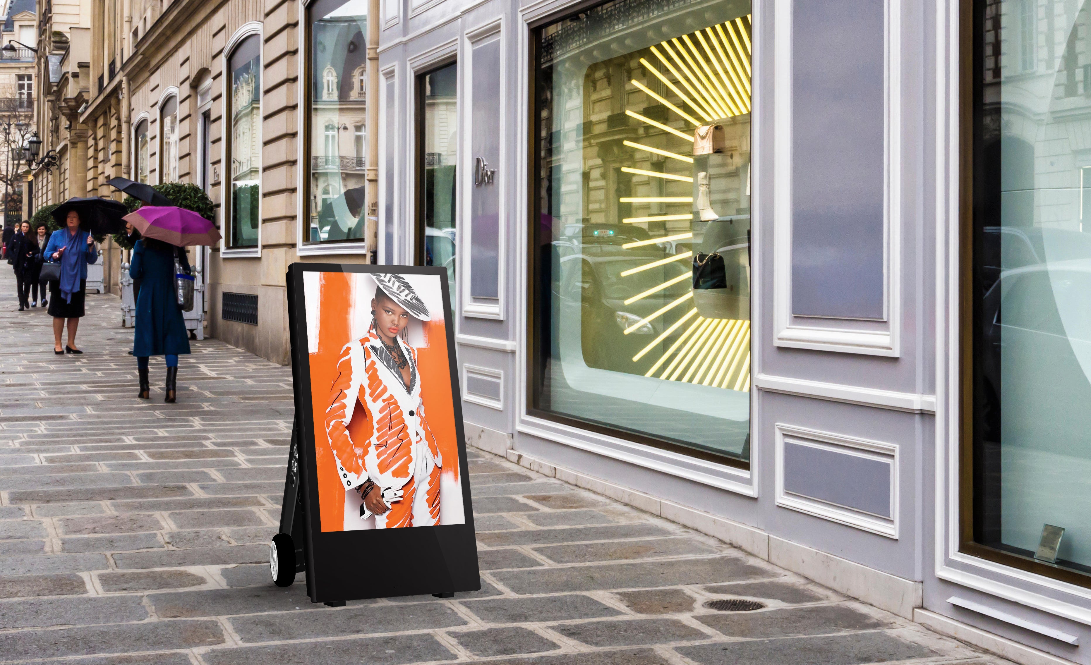 43" BLACK OUTDOOR HIGH BRIGHTNESS DIGITAL BATTERY A-BOARD