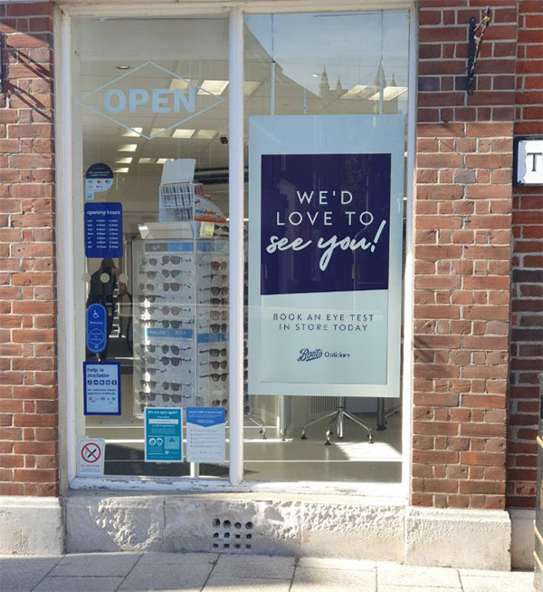 55" Hanging Double-Sided Window Display